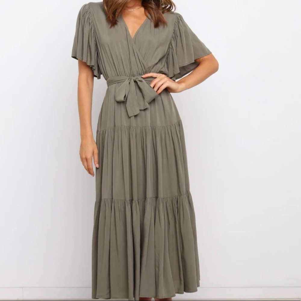 Petal and Pup Barker Dress in Olive